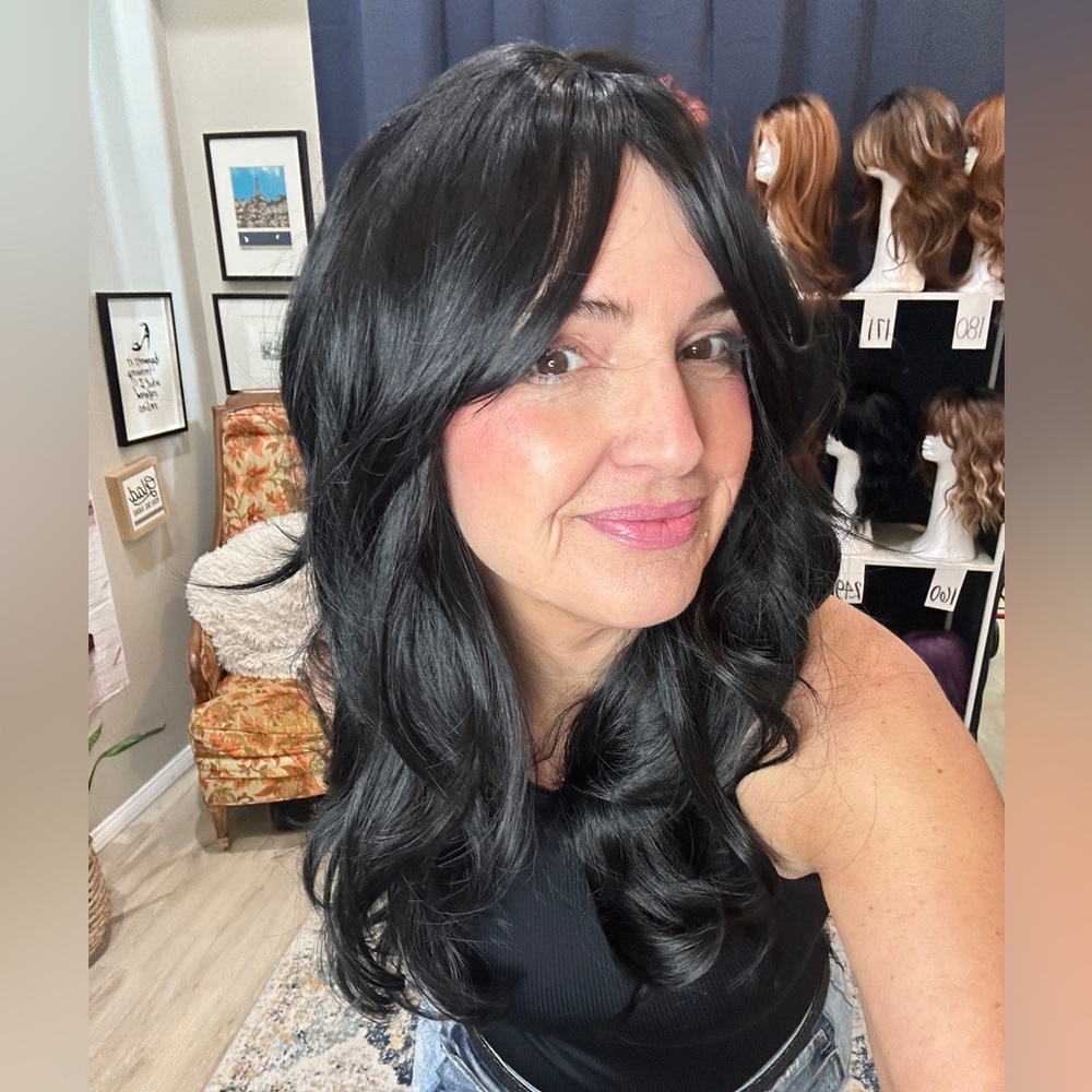 306 Jet Black Layered Bouncy Curl Elegant Black Women's Synthetic Wig